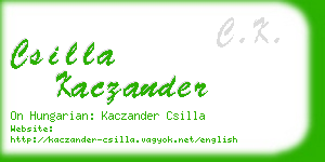 csilla kaczander business card